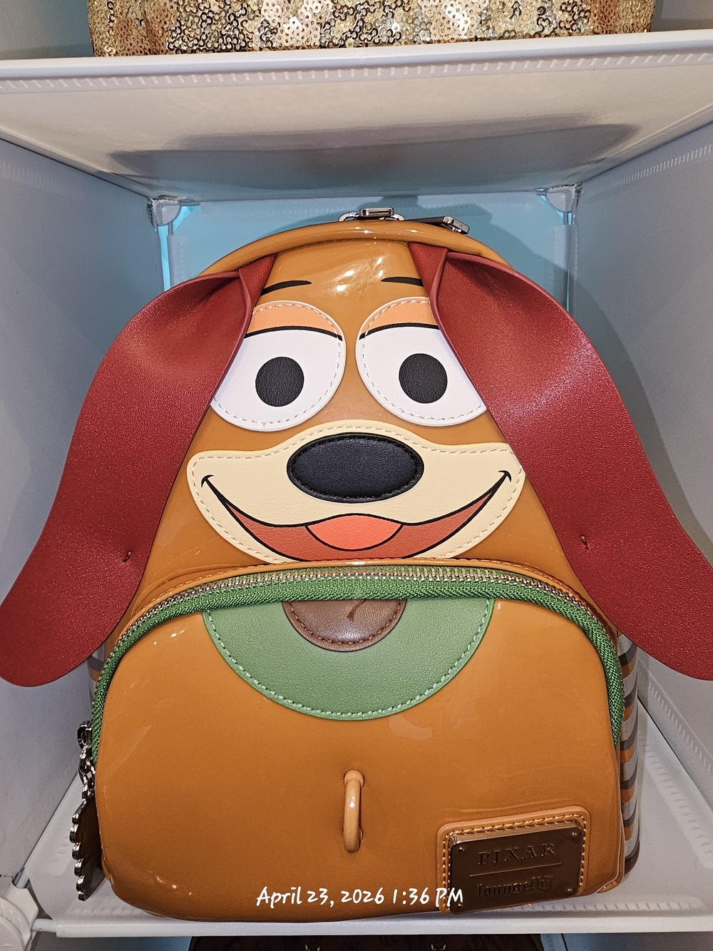 Loungefly Pixar Toy Story Slinky Dog Cosplay Mini Backpack in Glossy Brown